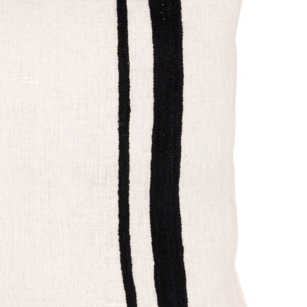 Arias Linen Cushion Cover | White/Black 45x45cm 4 Arias Linen Cushion Cover | White/Black 45x45cm - Image 4