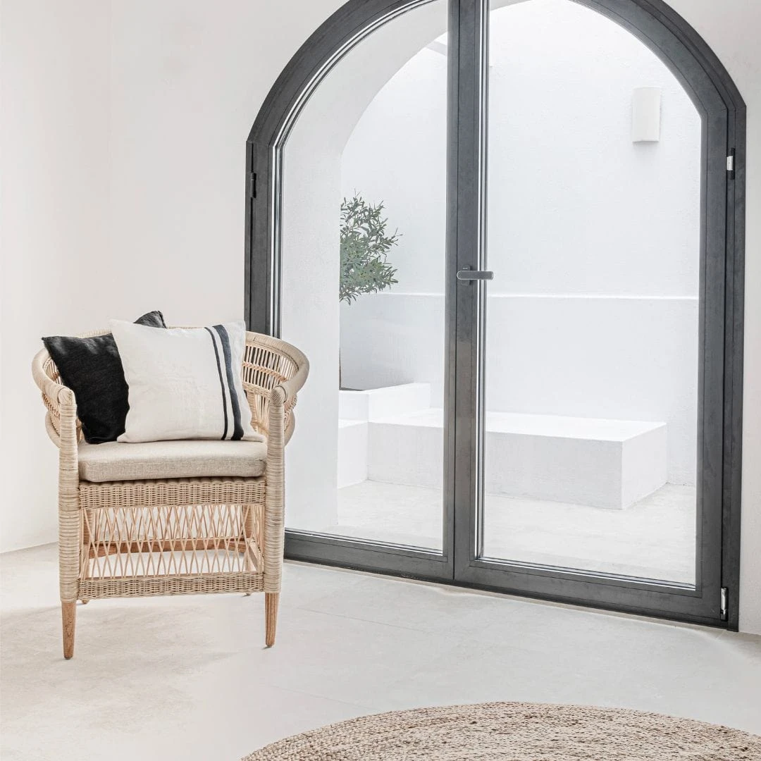 Arias Linen Cushion Cover | White/Black 45x45cm 2 Arias Linen Cushion Cover | White/Black 45x45cm - Image 2