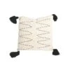 Bali Cushion Cover | Black Pompoms | White 45x45cm
