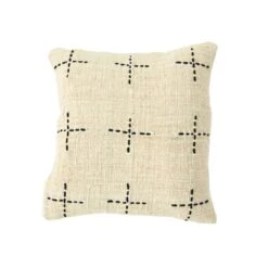 Bali Cushion Cover | White 45x45cm | Hand Stitch Motif