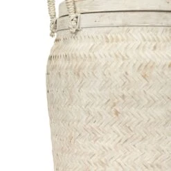 Bamboo Basket | Whitewashed 30x60cm -Home Sale Shop zoco home bamboo basket whitewashed 30x60cm baskets 60824481235287