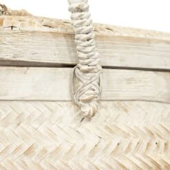 Bamboo Basket | Whitewashed 30x60cm -Home Sale Shop zoco home bamboo basket whitewashed 30x60cm baskets 60824481268055