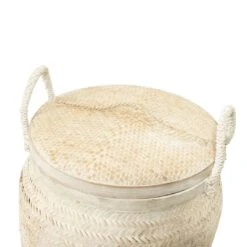 Bamboo Basket | Whitewashed 30x60cm -Home Sale Shop zoco home bamboo basket whitewashed 30x60cm baskets 60824481366359