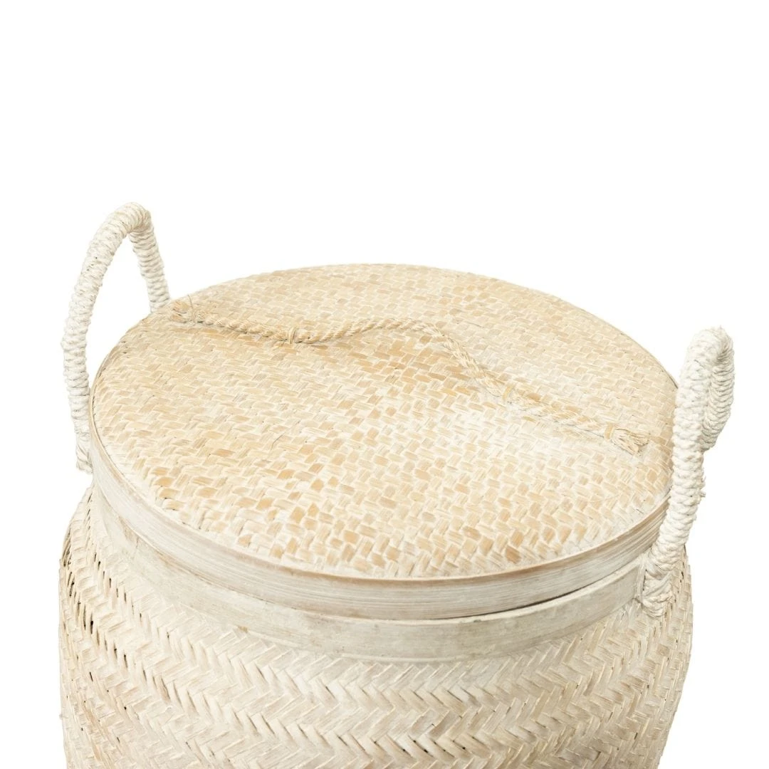 Bamboo Basket | Whitewashed 40x75cm 7 Bamboo Basket | Whitewashed 40x75cm - Image 7