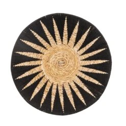 Banana Wall Deco Basket | Black & Natural 60cm