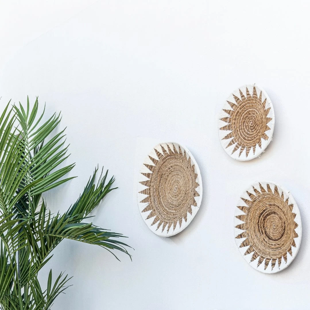 Banana Wall Deco Basket | White & Natural 50cm 9 Banana Wall Deco Basket | White & Natural 50cm - Image 9