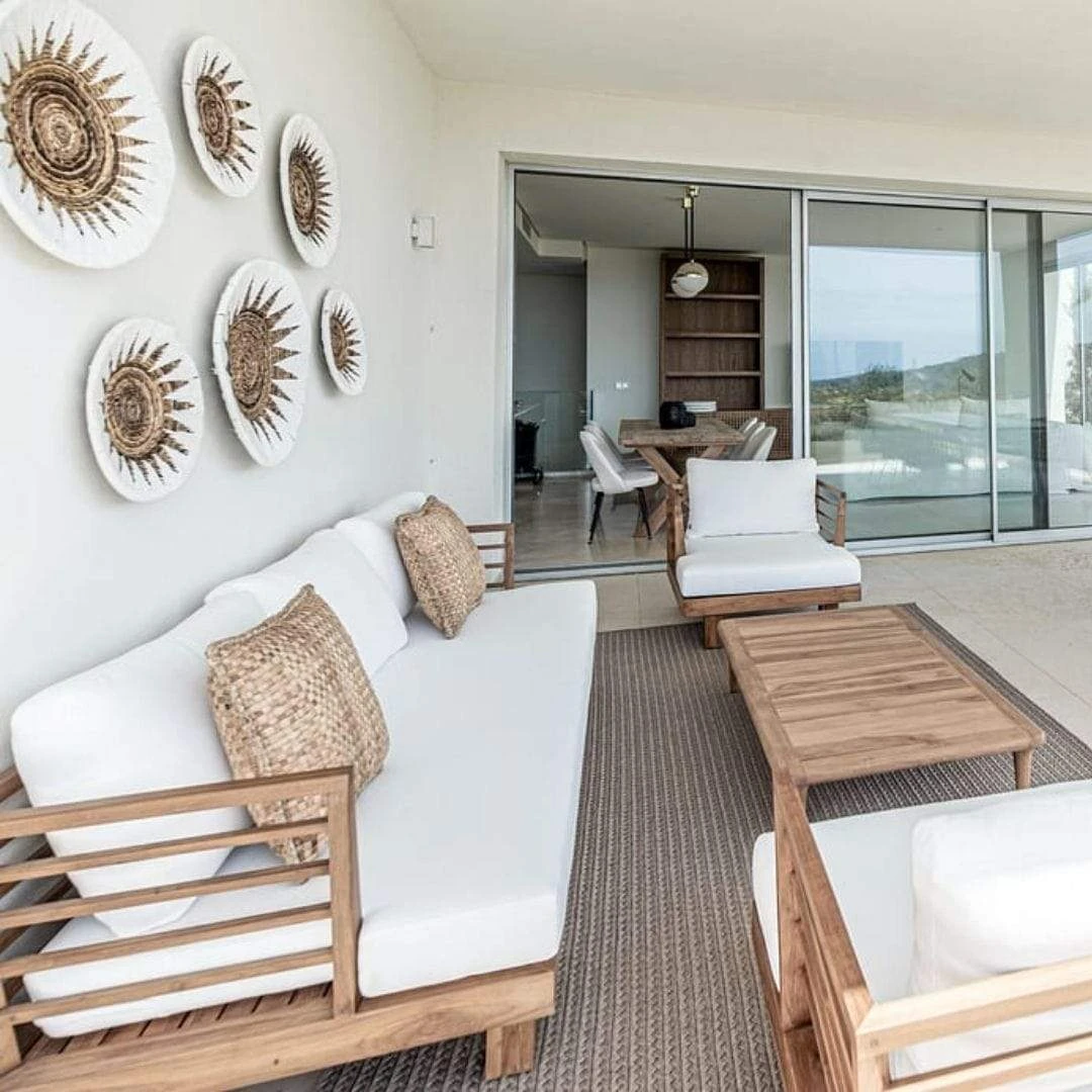 Banana Wall Deco Basket | White & Natural 60cm 2 Banana Wall Deco Basket | White & Natural 60cm - Image 2