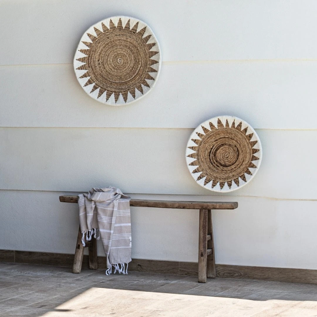 Banana Wall Deco Basket | White & Natural 60cm 9 Banana Wall Deco Basket | White & Natural 60cm - Image 9