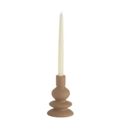 Ceramic Candle Holder | Brown | 11x16cm