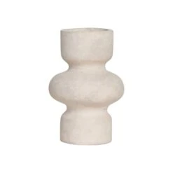 Chalk & Paper Mache Vase | White 12x19cm