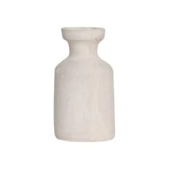 Chalk & Paper Mache Vase | White 12x20.5cm