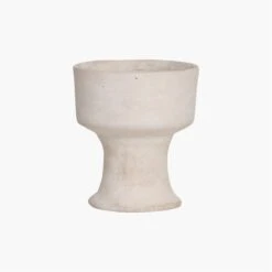 Chalk & Paper Mache Vase | White 15x17cm
