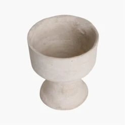 Chalk & Paper Mache Vase | White 15x17cm -Home Sale Shop zoco home chalk paper mache vase white 15x17cm vases 54641222680919