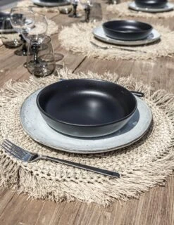 Clay Plate | Black 24.5x4cm -Home Sale Shop zoco home clay plate black 24x4cm kitchenware 30640318840989