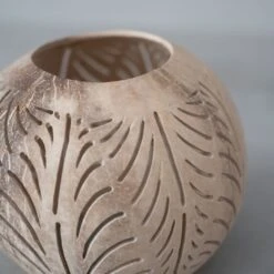 Coconut Tealight Holder | Open Bottom | Natural 12x10cm -Home Sale Shop zoco home coconut tealight holder open bottom natural 12x10cm candles 60824493883735