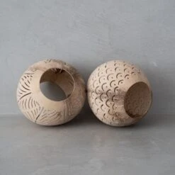 Coconut Tealight Holder | Open Bottom | Natural 12x10cm -Home Sale Shop zoco home coconut tealight holder open bottom natural 12x10cm candles 60824493982039
