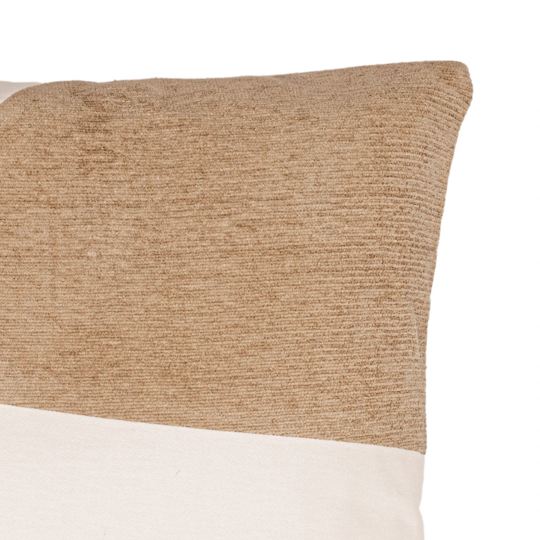 Patchwork Cotton Cushion | Natural / Camel 50x50cm 5 Patchwork Cotton Cushion | Natural / Camel 50x50cm - Image 5