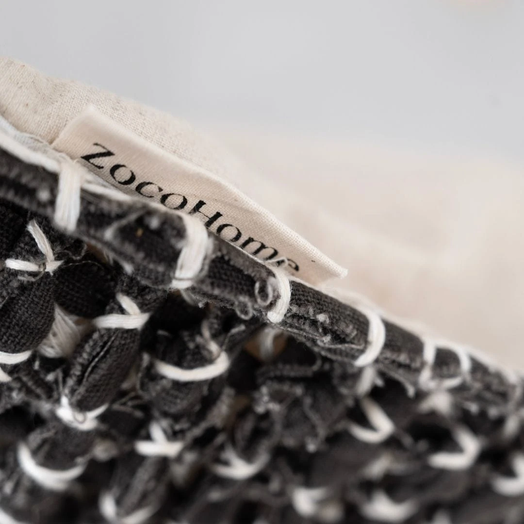 Cotton Cushion Cover Fancy | Black 50x50cm 5 Cotton Cushion Cover Fancy | Black 50x50cm - Image 5