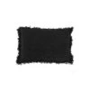 Cotton Cushion Cover Fringed Edge | Black 40x60cm