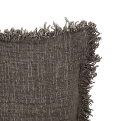 Cotton Cushion Cover Fringed Edge | Charcoal 40x60cm -Home Sale Shop zoco home cotton cushion cover fringed edge charcoal 60x40cm 48954766131543