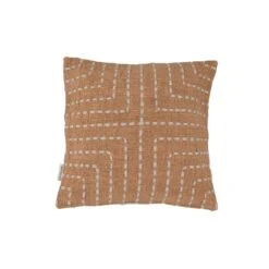 Cotton Cushion Cover Multi Stitch | Oatmeal 50x50cm