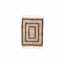 Cotton Jute Rug | Natural/Black 90x60cm