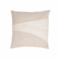 Patchwork Cotton Linen Cushion | Natural 50x50cm