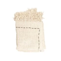 Soraya Cotton Throw Lines | Off-White | 235x130cm -Home Sale Shop zoco home cotton throw line off white 235x130cm textiles 56989099983191