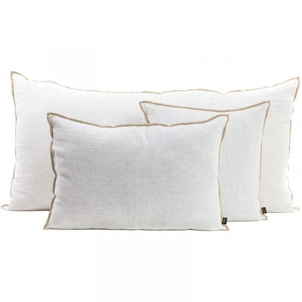 Linen Cushion Cover Nai Edge | White 45x45cm 4 Linen Cushion Cover Nai Edge | White 45x45cm - Image 4