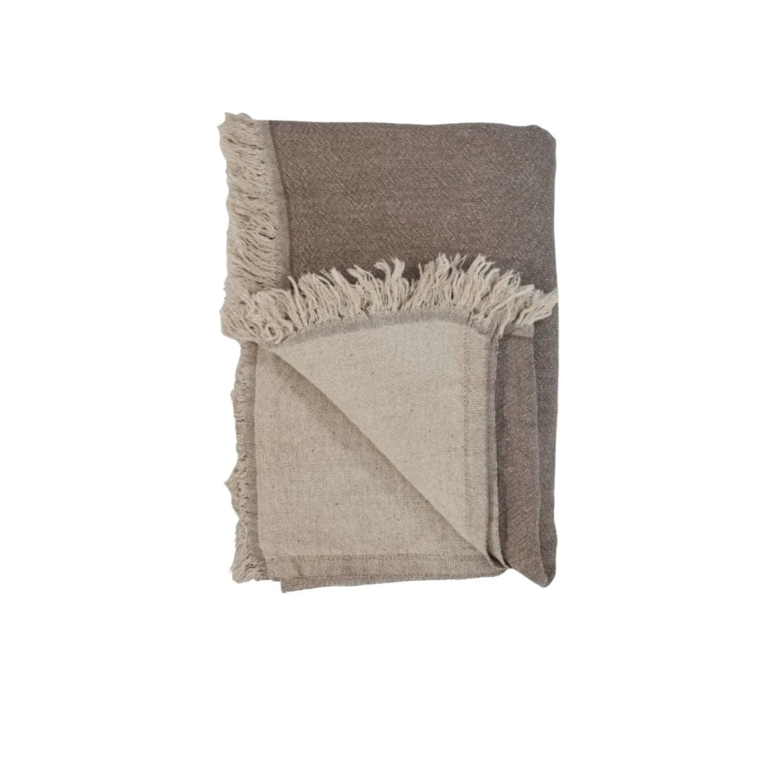 Fouta Throw | Double-Sided | Brown 135x185cm 2 Fouta Throw | Double-Sided | Brown 135x185cm - Image 2