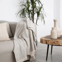 Fouta Throw | Silver Grey 130x200cm -Home Sale Shop zoco home fouta throw silver grey 130x200cm textiles 51651087302999