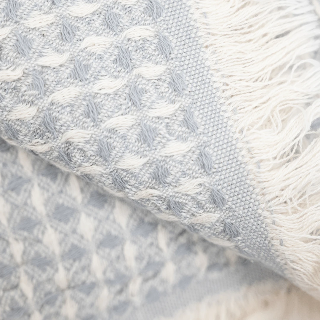 Fouta Waffle | Light Grey 180x100cm 4 Fouta Waffle | Light Grey 180x100cm - Image 4