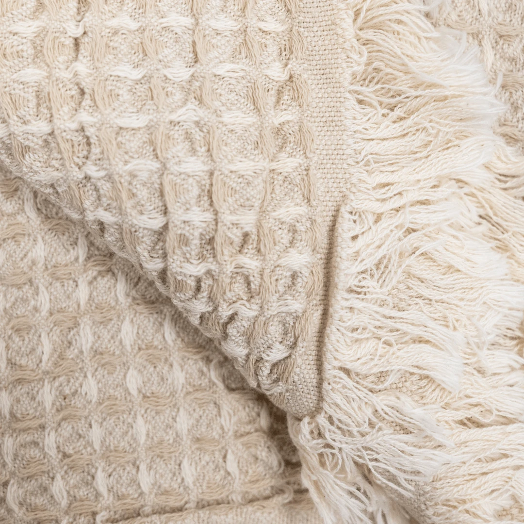 Fouta Waffle Towel | Beige 95x180cm 5 Fouta Waffle Towel | Beige 95x180cm - Image 5