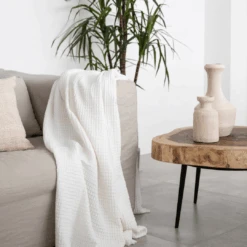 Fouta Waffle Throw | White 120x180cm -Home Sale Shop zoco home fouta waffle throw white 120x180cm textiles 51651100180823