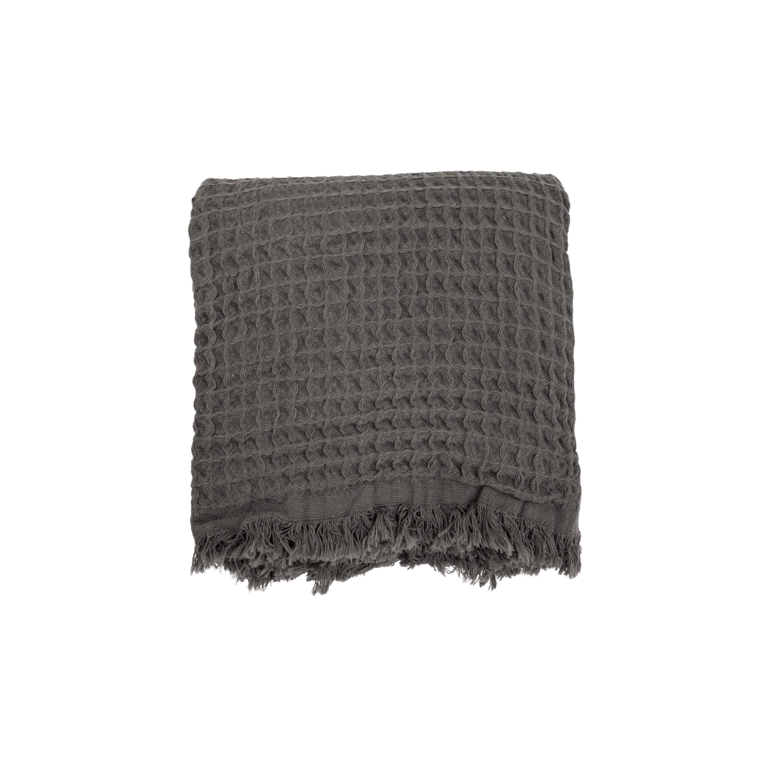 Fouta Waffle Towel | Dark Grey 85x170cm 1 Fouta Waffle Towel | Dark Grey 85x170cm