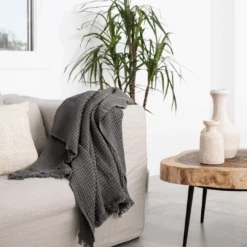 Fouta Waffle Towel | Dark Grey 85x170cm 7 Fouta Waffle Towel | Dark Grey 85x170cm -Home Sale Shop zoco home fouta waffle towel dark grey 85x170cm textiles 51651114598743