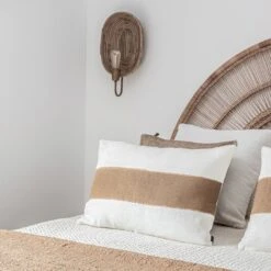 Bodrum Linen Cushion Cover | White/Tobacco 40x60 Cm -Home Sale Shop zoco home goa linen cushion cover white tobacco 40x60 cm 55262665343319