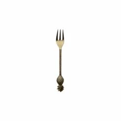 Iron Pineapple Fork | Polished Brass 17cm