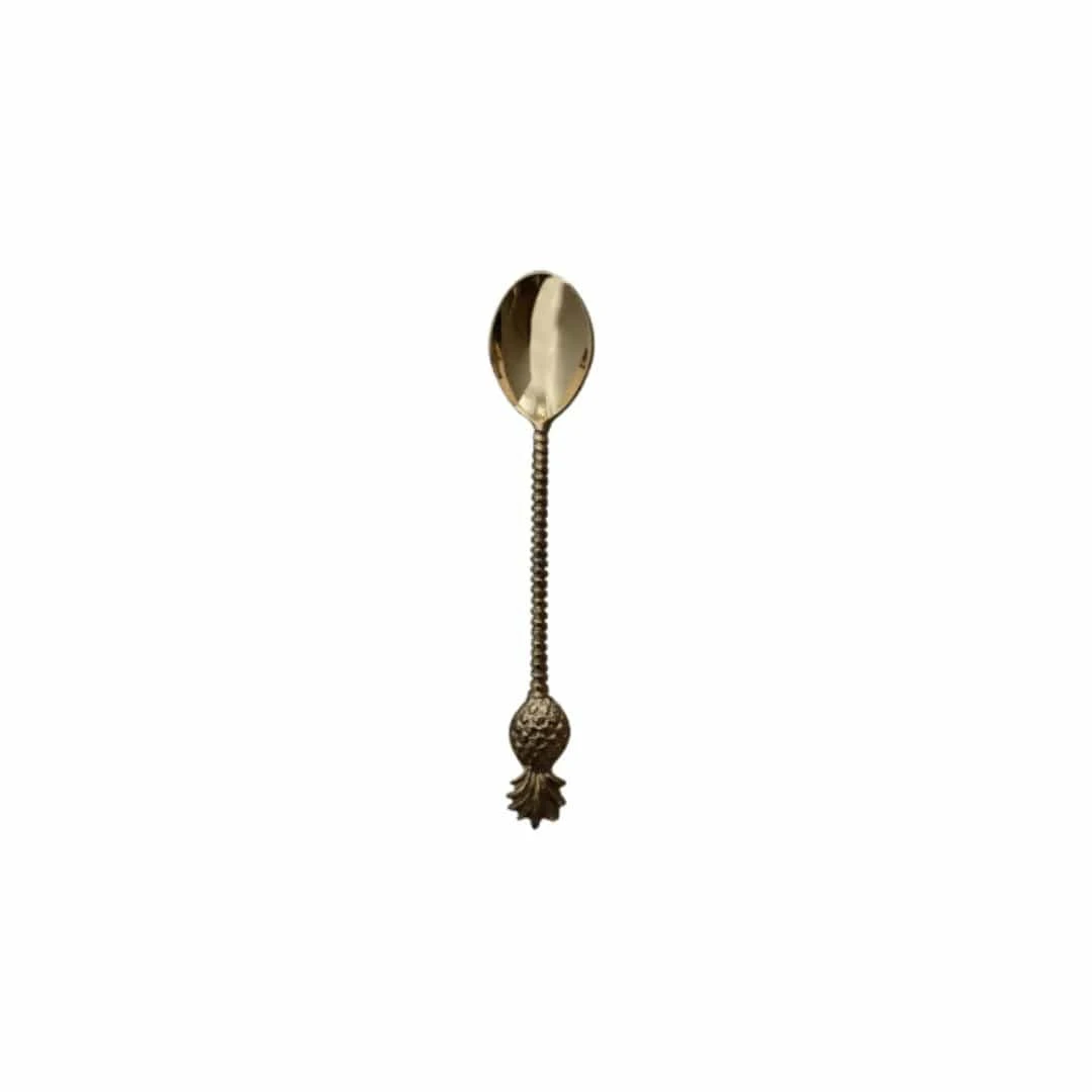 Iron Pineapple Spoon | Polished Brass 17cm 1 Iron Pineapple Spoon | Polished Brass 17cm