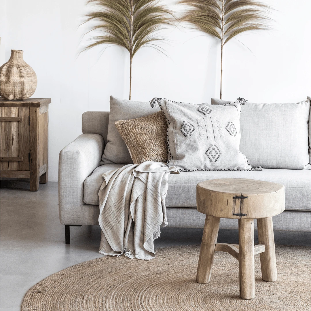 Jute Cushion Cover | Natural 45x45cm 2 Jute Cushion Cover | Natural 45x45cm - Image 2