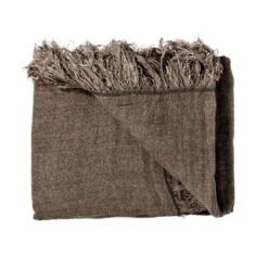 Linen Bedspread | Dark Brown 270x270cm -Home Sale Shop zoco home linen bedspread dark brown 270x270cm textiles 28875167891613