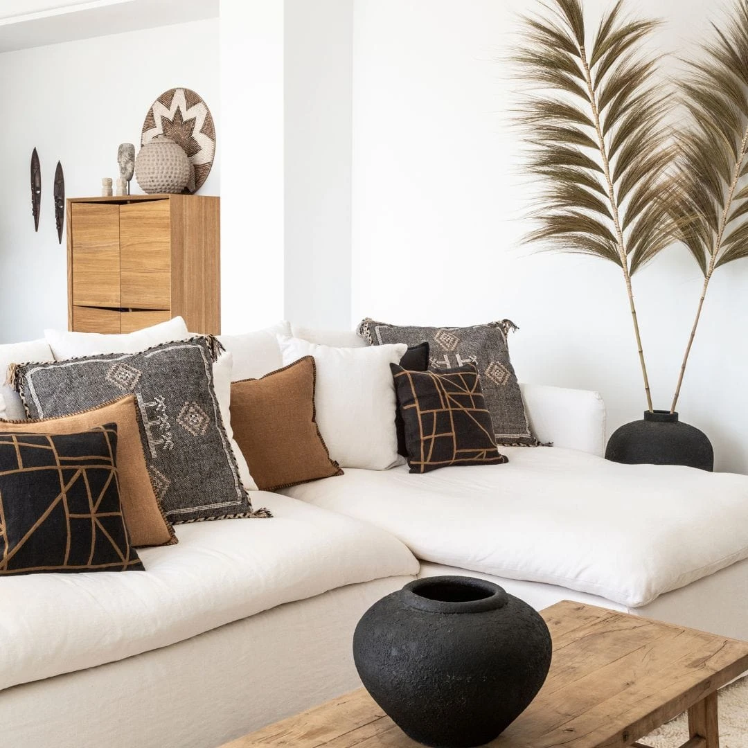 Linen Cushion Cover | Embroided Edge Brownie | 45x45cm 4 Linen Cushion Cover | Embroided Edge Brownie | 45x45cm - Image 4