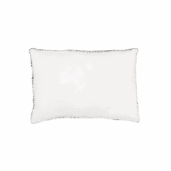 Linen Cushion Cover | Embroidered Edge | White 40x60cm