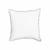 Linen Cushion Cover | Embroidered Edge | White 45x45cm
