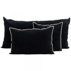 Linen Cushion Cover Nai Edge | Black 40x60cm -Home Sale Shop zoco home linen cushion cover nai edge black 40x60cm cushion 38258478448852