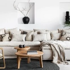 Linen Cushion Cover | Stonewashed Natural/Black NB 40x60cm -Home Sale Shop zoco home linen cushion cover stonewashed natural black nb 40x60cm cushion 38518016442580