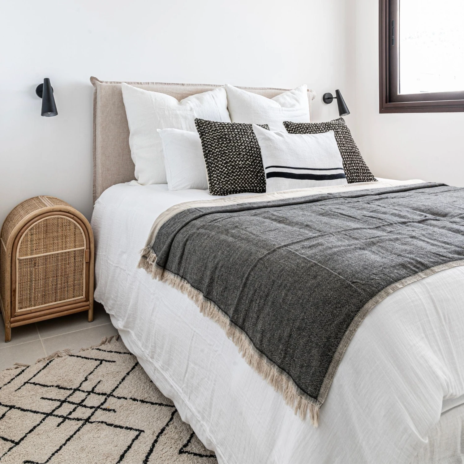 Linen Cushion Cover | Stonewashed White | 80x80cm 2 Linen Cushion Cover | Stonewashed White | 80x80cm - Image 2