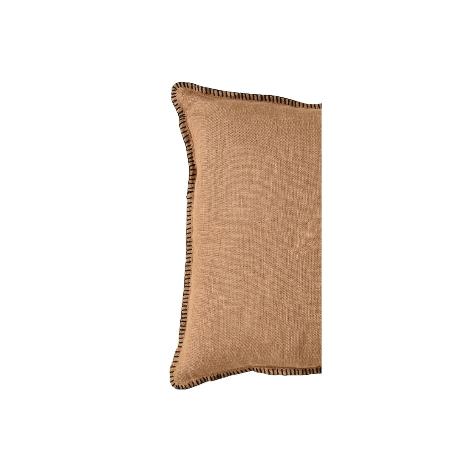 Linen Cushion Cover | Embroided Edge Tobacco | 40x60cm 2 Linen Cushion Cover | Embroided Edge Tobacco | 40x60cm - Image 2