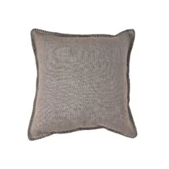 Linen Cushion Cover | Embroidered Edge | Granit 45x45cm