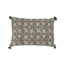 Linen Cushion Cover | Khaki Flower | 40x60cm